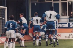 Stevo rises to score the Hatter's first