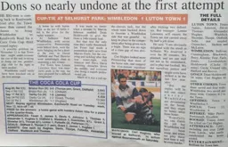 Match Report: Wimbledon vs Luton Town FC (22nd Oct 1996)