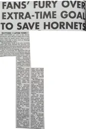 Match Report: Watford vs Luton Town FC (29th Oct 1996)