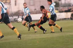 Stuart Douglas causing problems for the Gull's defence who changed their shirts at half time due to a colour clash