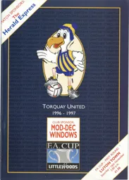 Programme: Torquay United vs Luton Town FC (16th Nov 1996)