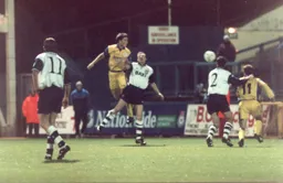 Steve Davis scores one of his two goals but to no avail as the Town go down