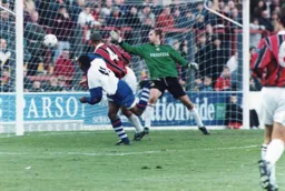 Dwight Marshall scores the Town's second after Julian James opener