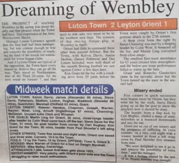 Match Report: Luton Town FC vs Leyton Orient (10th Dec 1996)