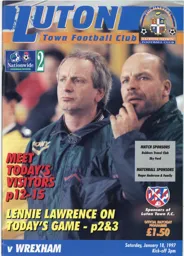 Programme: Luton Town FC vs Wrexham (18th Jan 1997)