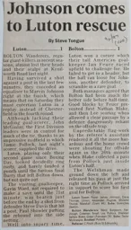 Match Report: Luton Town FC vs Bolton Wanderers (21st Jan 1997)