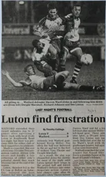 Match Report: Luton Town FC vs Watford (27th Jan 1997)