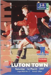 Programme: York City vs Luton Town FC (1st Mar 1997)