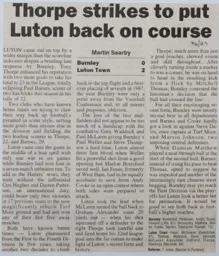 Match Report: Burnley vs Luton Town FC (29th Mar 1997)