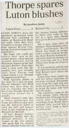 Match Report: Luton Town FC vs Bristol City (1st Apr 1997)