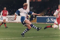 David Oldfield lets fly at Millmoor