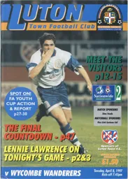 Programme: Luton Town FC vs Wycombe Wanderers (8th Apr 1997)