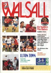 Programme: Walsall vs Luton Town FC (12th Apr 1997)