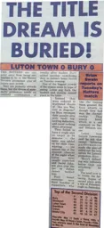 Match Report: Luton Town FC vs Bury (22nd Apr 1997)