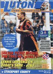 Programme: Luton Town FC vs Stockport County (3rd May 1997)