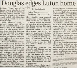 Match Report: Luton Town FC vs Southend United (18th Aug 1997)
