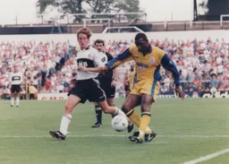 Mitchell Thomas gets forward to join the attack