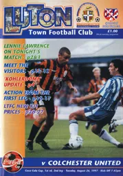 Programme: Luton Town FC vs Colchester United (26th Aug 1997)