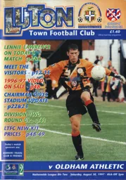 Programme: Luton Town FC vs Oldham Athletic (30th Aug 1997)
