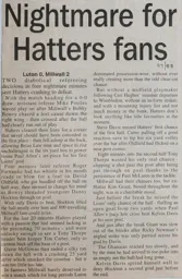 Match Report: Luton Town FC vs Millwall (2nd Sep 1997)