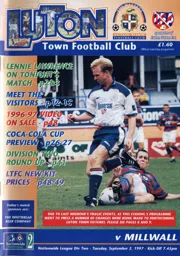 Programme: Luton Town FC vs Millwall (2nd Sep 1997)
