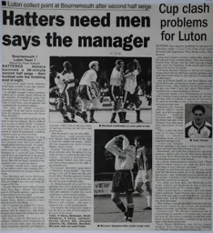 Match Report: Bournemouth vs Luton Town FC (13th Sep 1997)