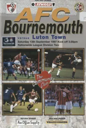Programme: Bournemouth vs Luton Town FC (13th Sep 1997)