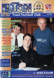 Programme: Luton Town FC vs Wrexham (20th Sep 1997)