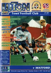 Programme: Luton Town FC vs Watford (4th Oct 1997)