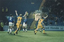 Arm raised Alan White is off to celebrate his goal
