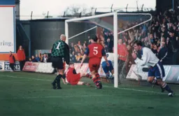 The ball is in the net