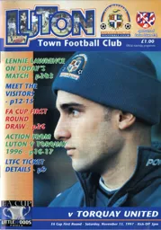 Programme: Luton Town FC vs Torquay United (15th Nov 1997)