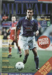Programme: Millwall vs Luton Town FC (28th Dec 1998)