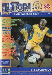 Programme: Luton Town FC vs Blackpool (10th Jan 1998)