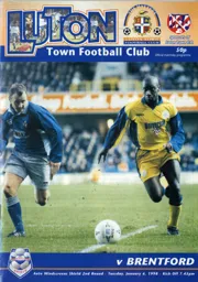 Programme: Luton Town FC vs Brentford (13th Jan 1998)