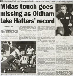 Match Report: Oldham Athletic vs Luton Town FC (17th Jan 1998)