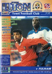 Programme: Luton Town FC vs Fulham (24th Jan 1998)