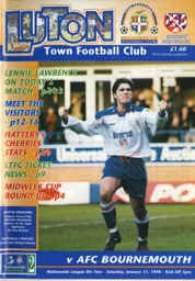 Programme: Luton Town FC vs Bournemouth (31st Jan 1998)