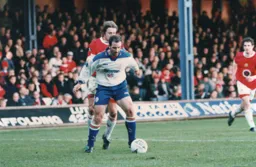 Phil Gray shields the ball