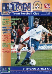 Programme: Luton Town FC vs Wigan Athletic (24th Feb 1998)
