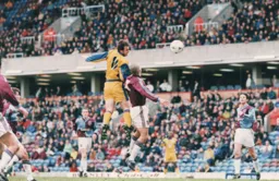 Phil Gray rises highest to win a header
