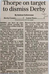 Match Report: Luton Town FC vs Grimsby Town (21st Mar 1998)