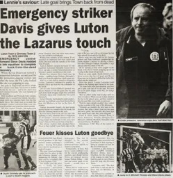 Match Report: Luton Town FC vs Grimsby Town (21st Mar 1998)