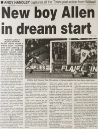 Match Report: Walsall vs Luton Town FC (28th Mar 1998)