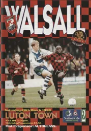 Programme: Walsall vs Luton Town FC (28th Mar 1998)