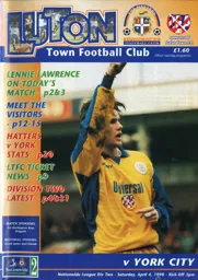 Programme: Luton Town FC vs York City (4th Apr 1998)