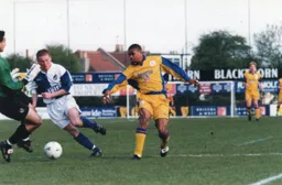 Dwight Marshall`s route to goal is blocked