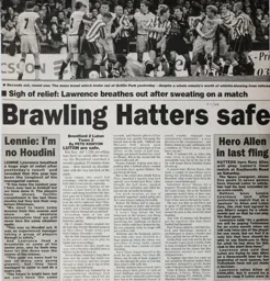 Match Report: Brentford vs Luton Town FC (25th Apr 1998)