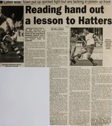 Match Report: Reading vs Luton Town FC (22nd Aug 1998)