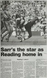 Match Report: Reading vs Luton Town FC (22nd Aug 1998)